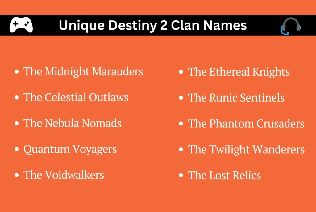 Unique Destiny 2 Clan Names