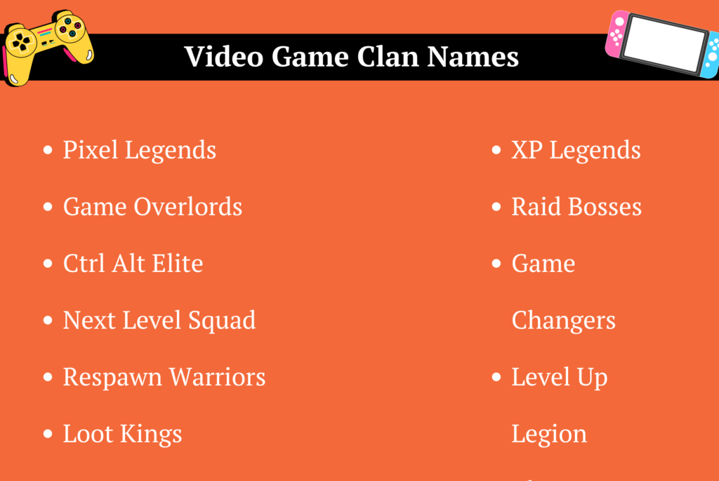 Video Game Clan Names