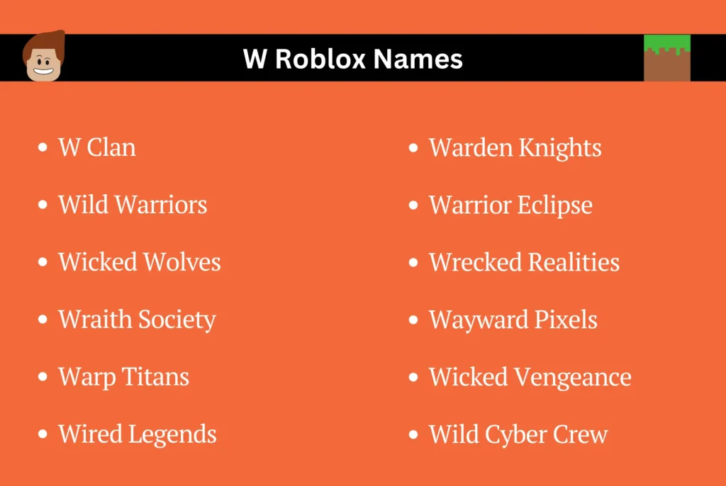 W Roblox Names