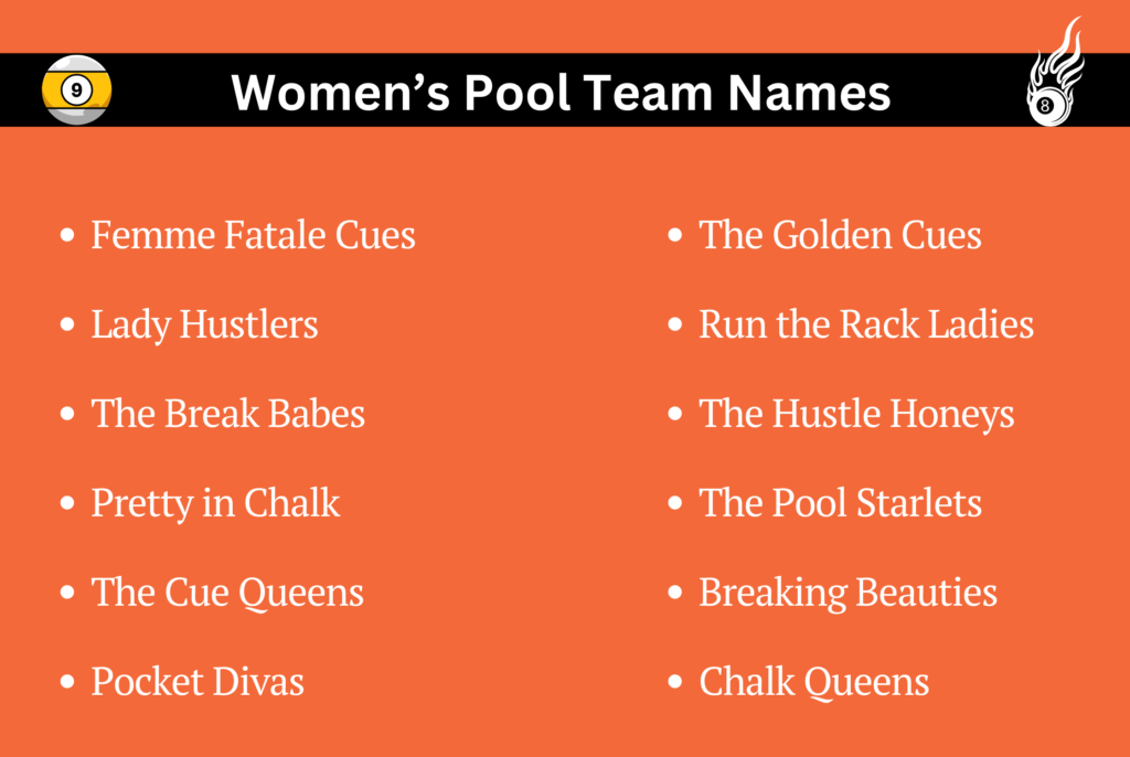 Women’s Pool Team Names