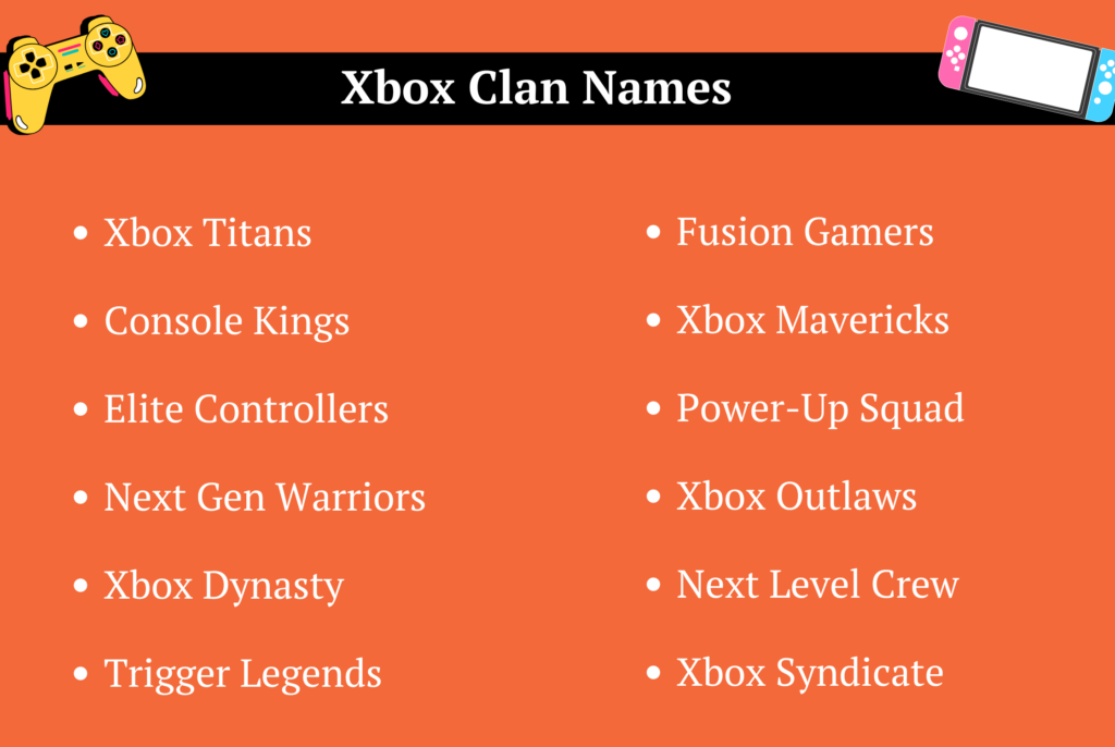 Xbox Clan Names