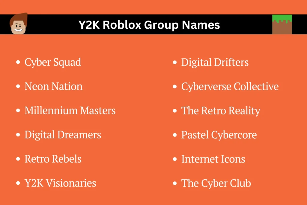 Y2K Roblox Group Names