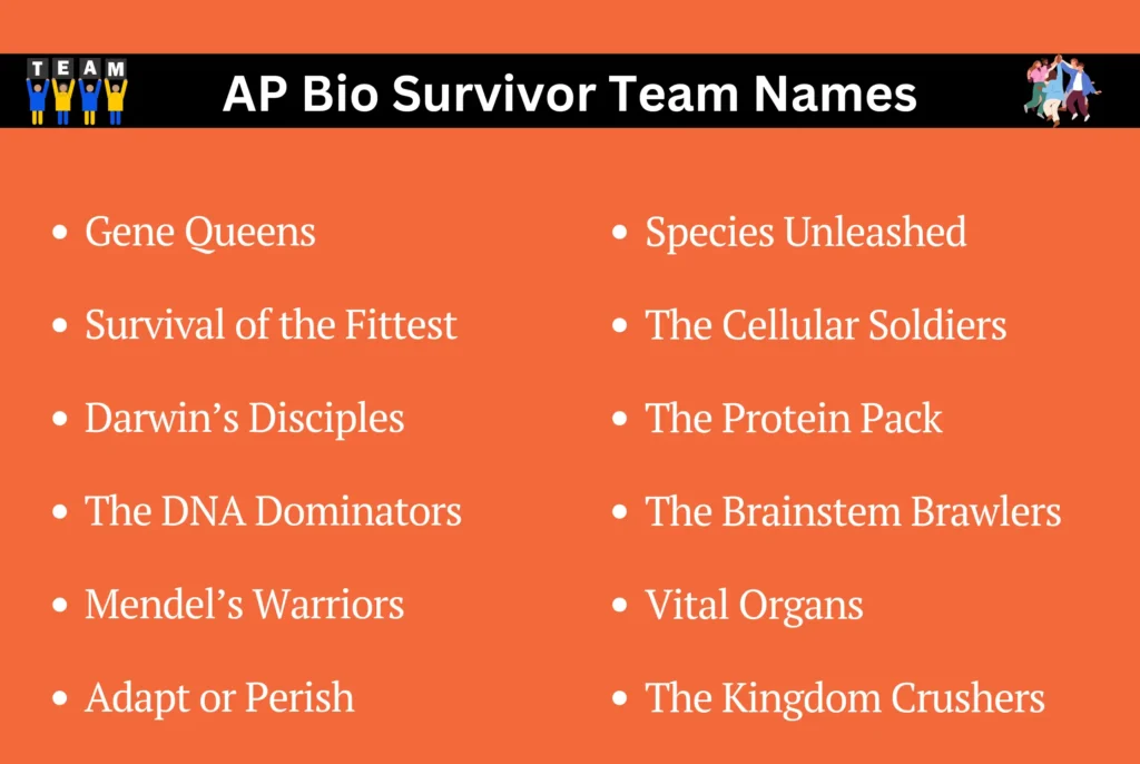 AP Bio Survivor Team Names