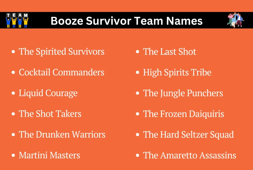 Booze Survivor Team Names