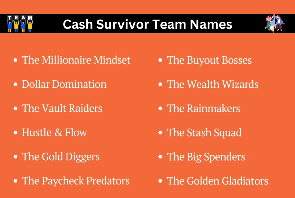 Cash Survivor Team Names