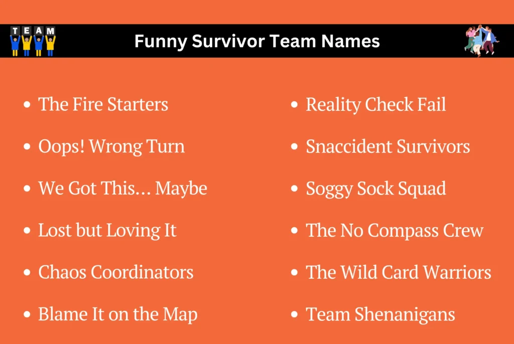 Funny Survivor Team Names 