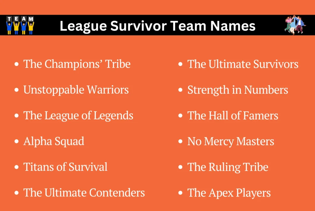 League Survivor Team Names