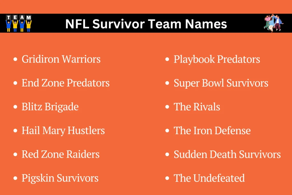 NFL Survivor Team Names