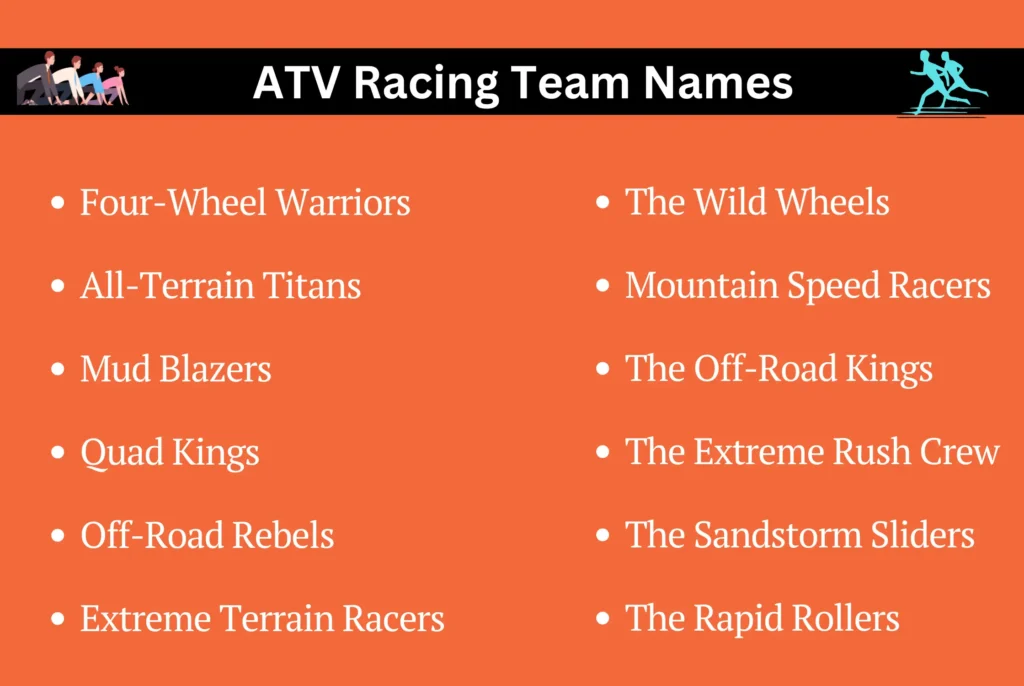 ATV Racing Team Names