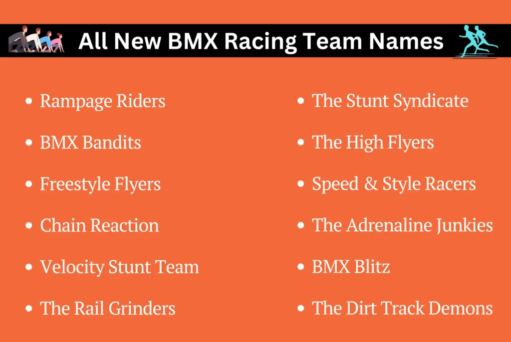 All New BMX Racing Team Names