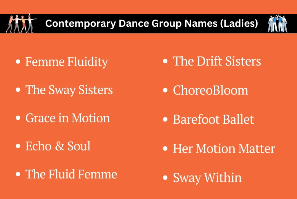 Contemporary Dance Group Names (Ladies)
