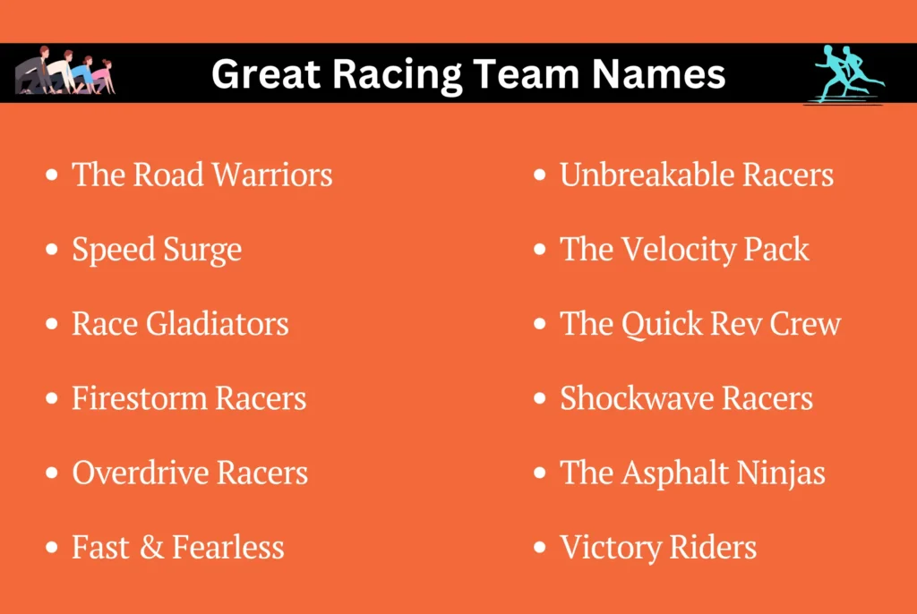 Great Racing Team Names