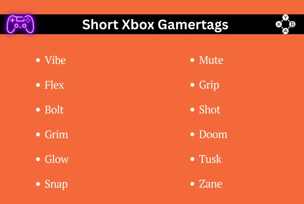 Short Xbox Gamertags
