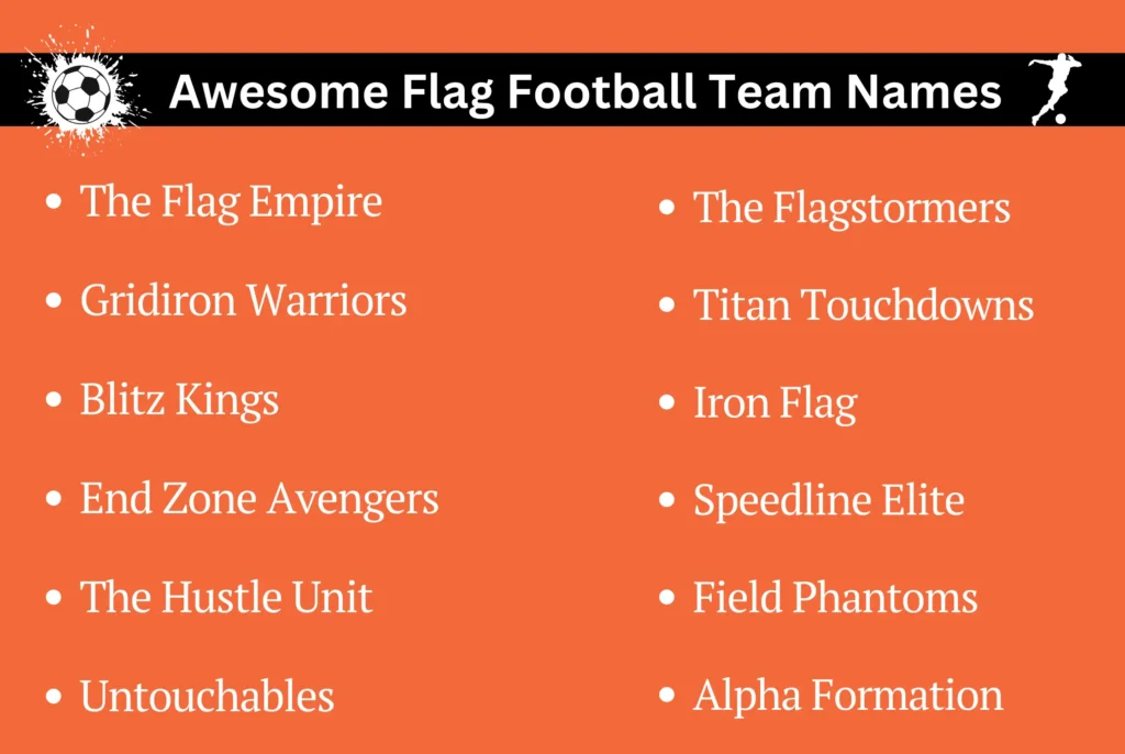 Awesome Flag Football Team Names