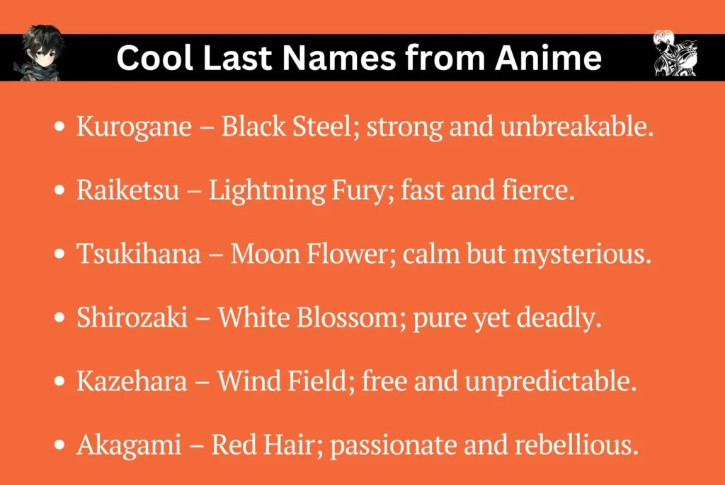 Cool Last Names from Anime