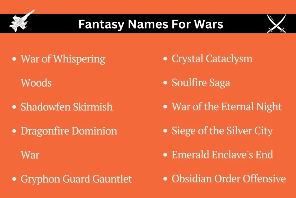 Fantasy Names For Wars