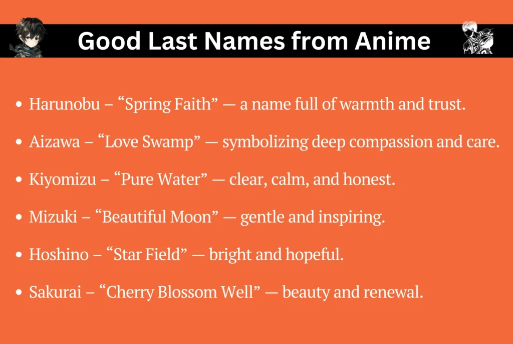 Good Last Names from Anime