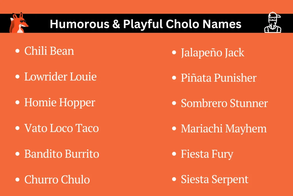 Humorous & Playful Cholo Names
