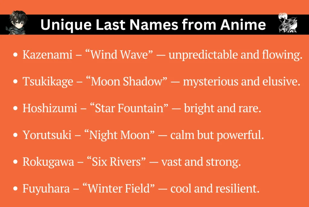 Unique Last Names from Anime