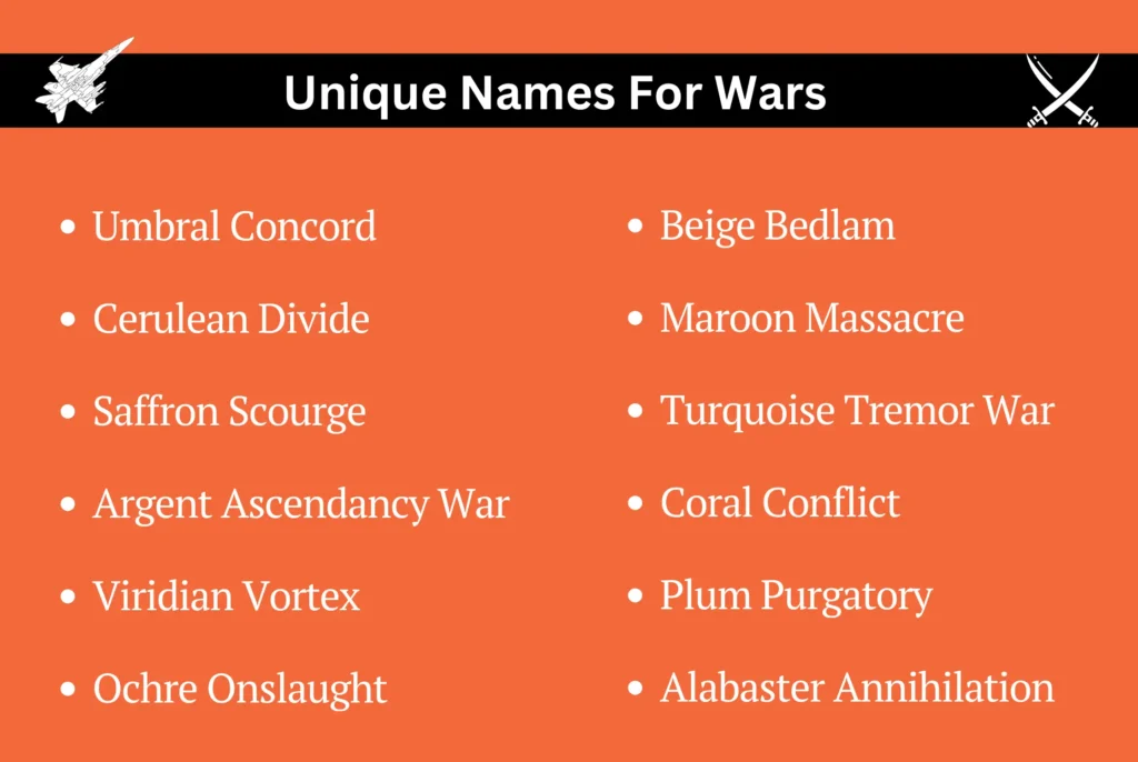 Unique Names For Wars
