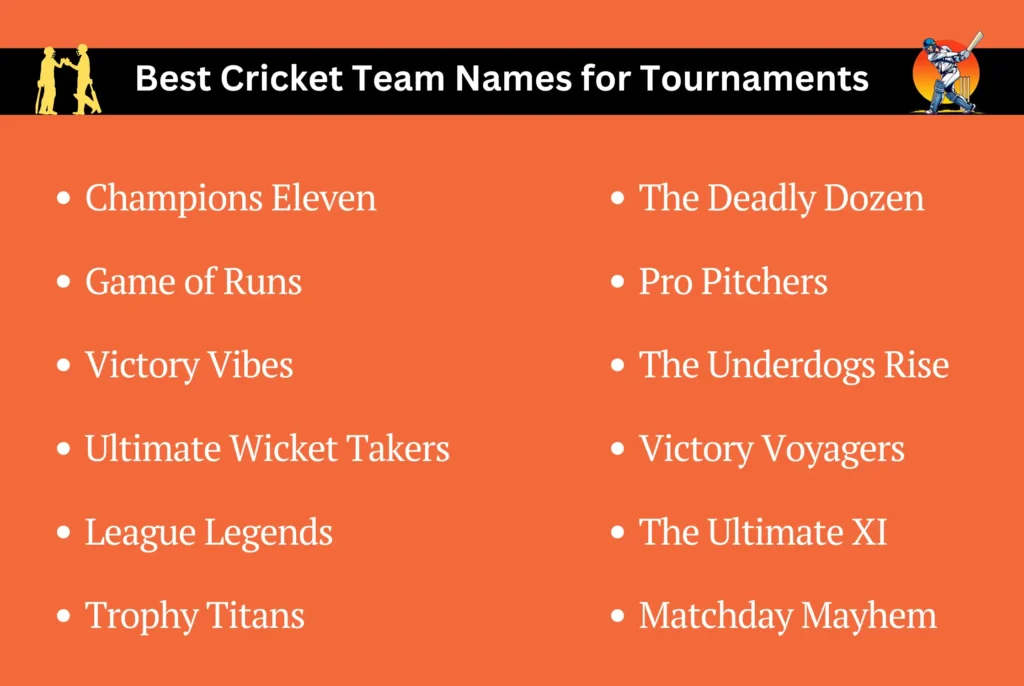 Best Cricket Team Names for Tournaments