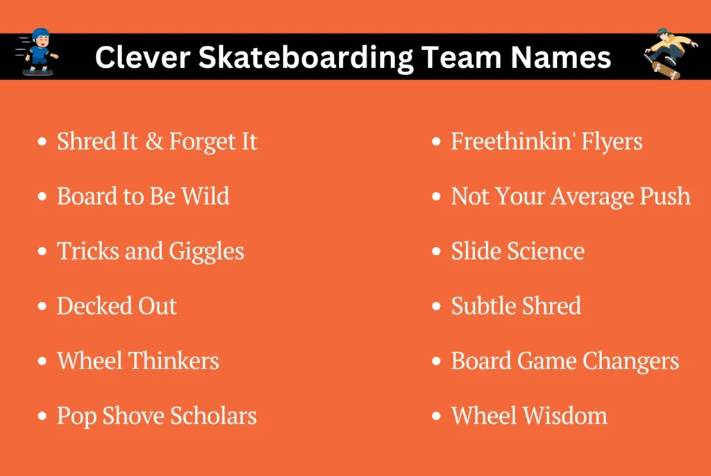 Clever Skateboarding Team Names