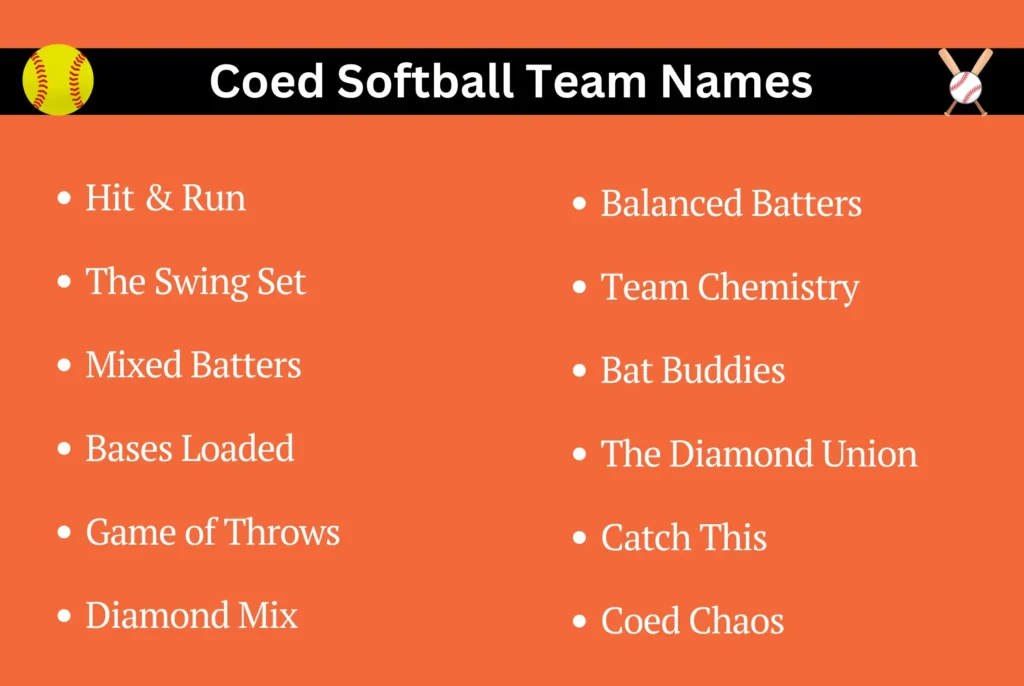 Coed Softball Team Names