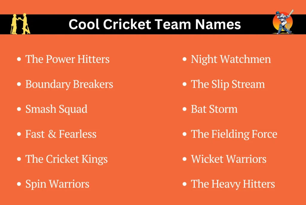 Cool Cricket Team Names