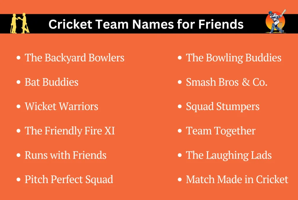 Cricket Team Names for Friends