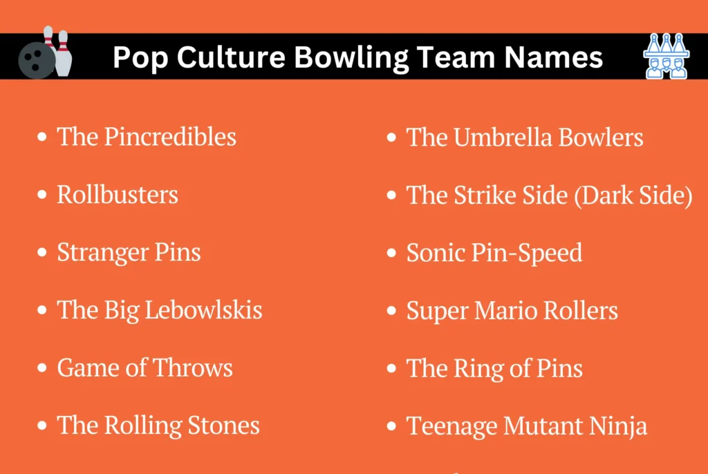 Pop Culture Bowling Team Names