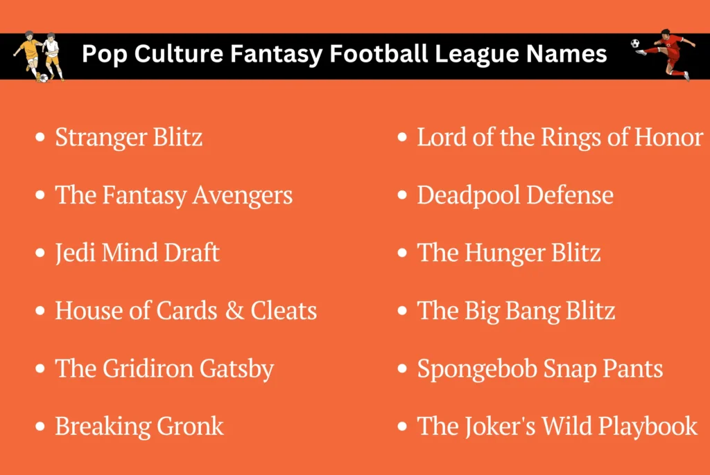 Pop Culture Fantasy Football League Names