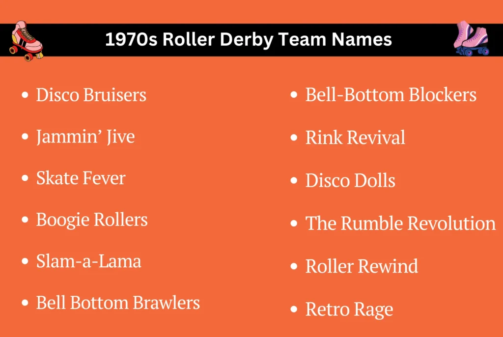 1970s Roller Derby Team Names