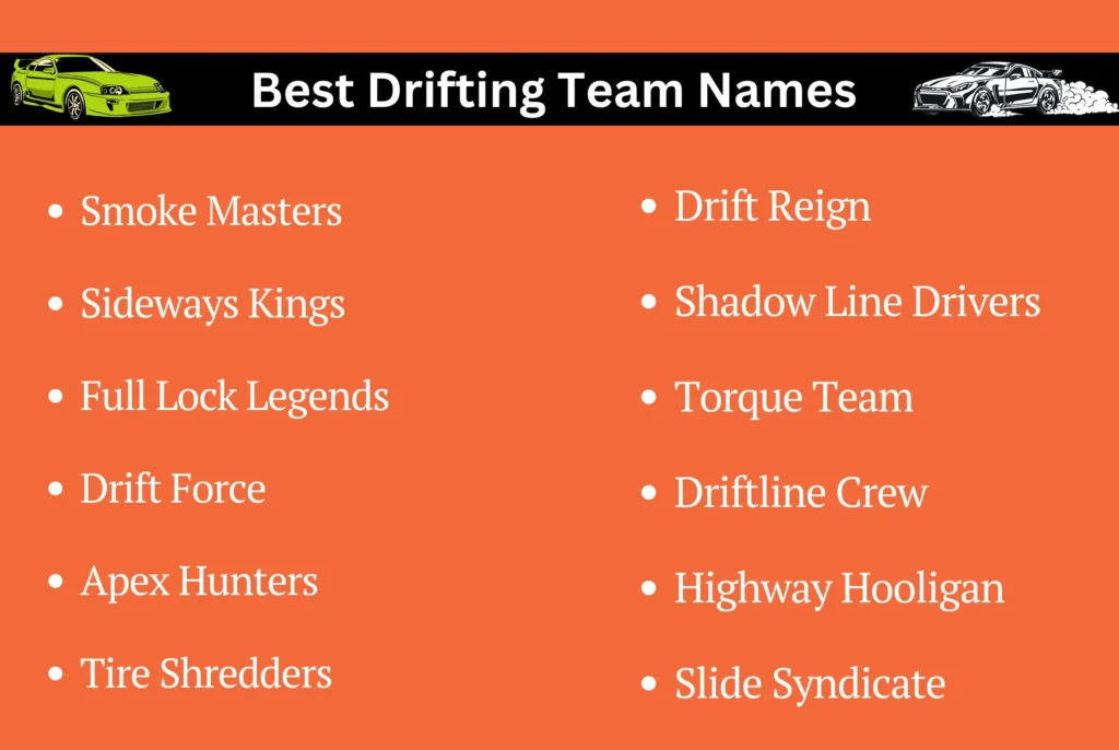 Best Drifting Team Names