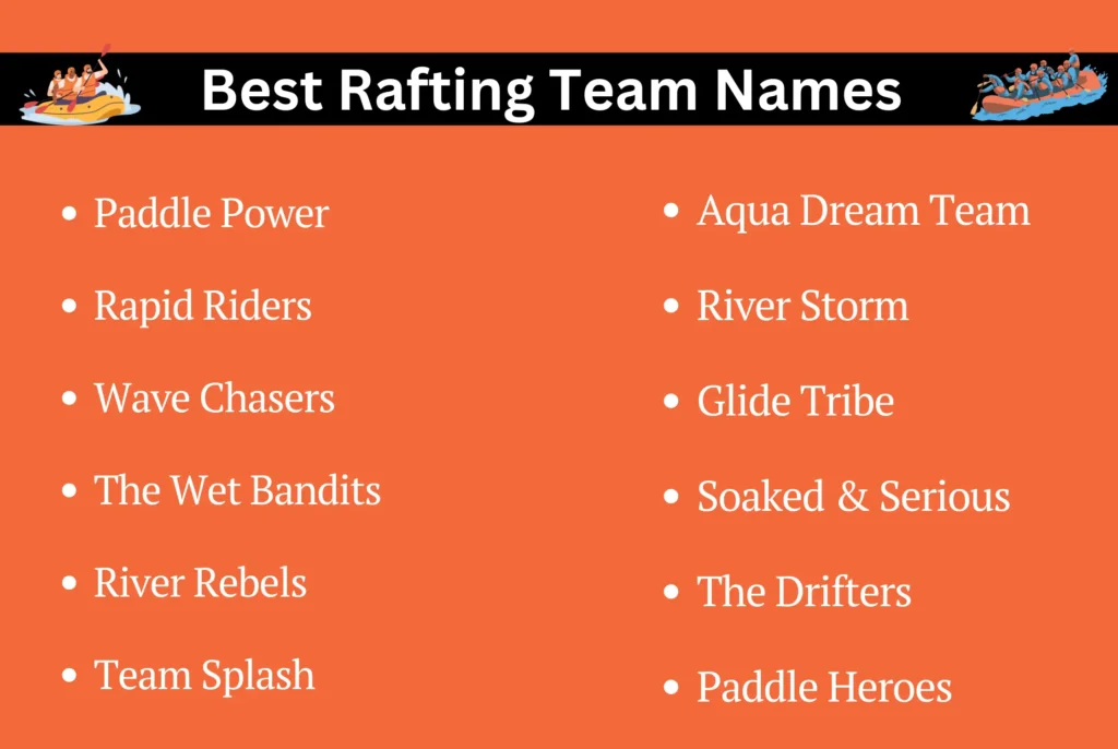 Best Rafting Team Names