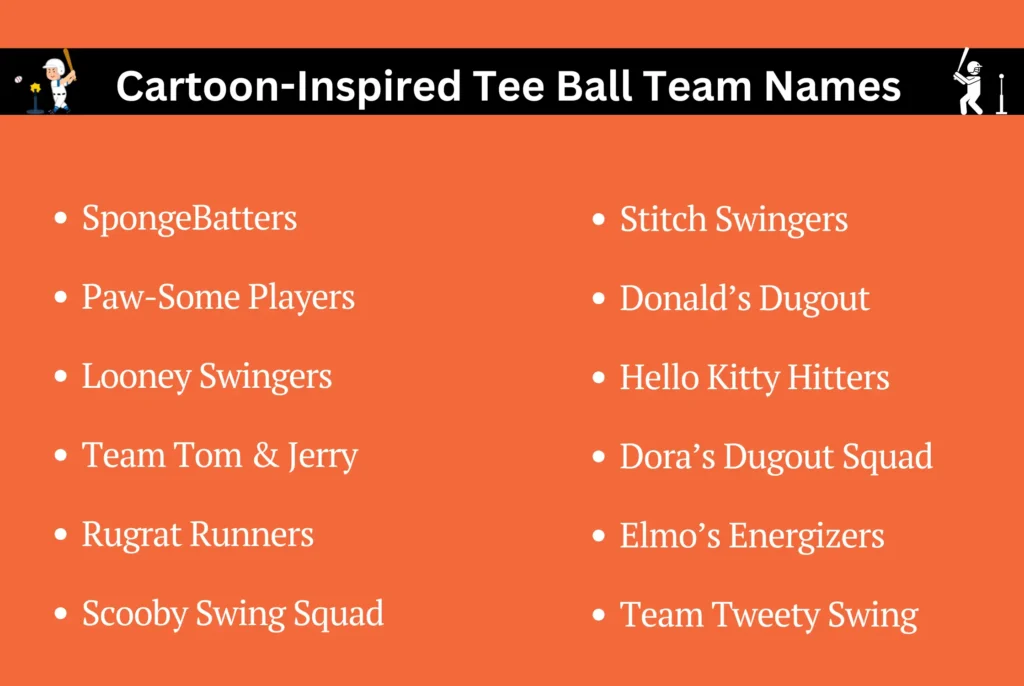 Cartoon-Inspired Tee Ball Team Names