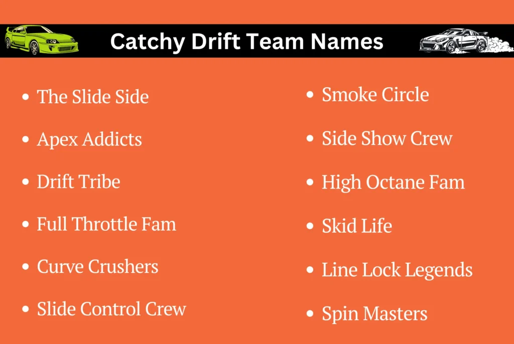 Catchy Drift Team Names