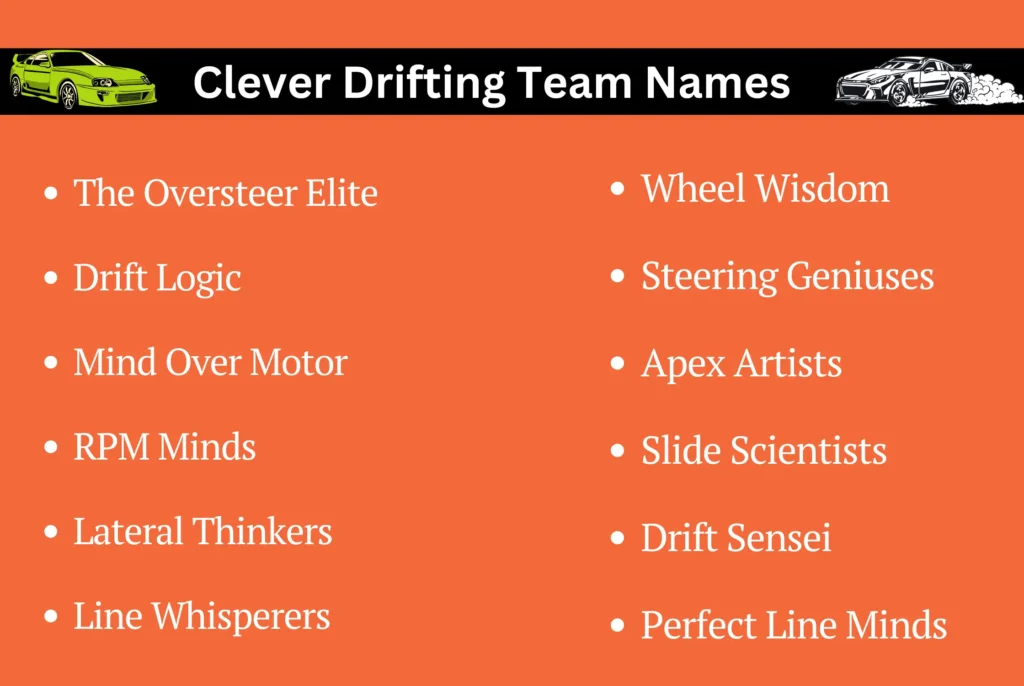 Clever Drifting Team Names