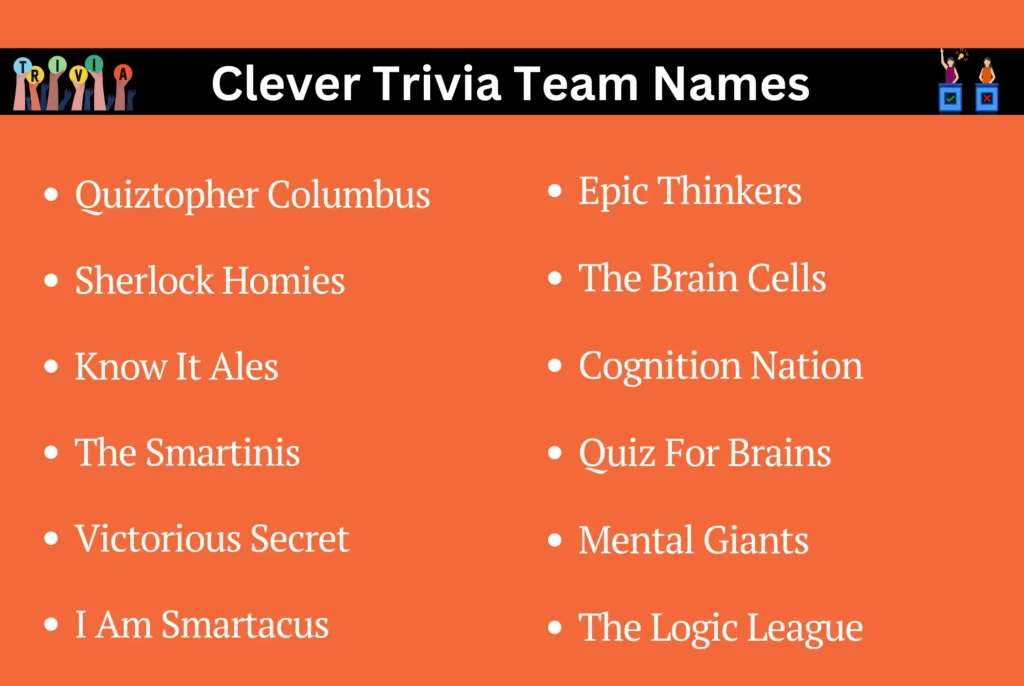 Clever Trivia Team Names