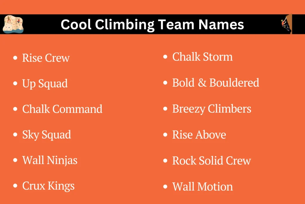 Cool Climbing Team Names