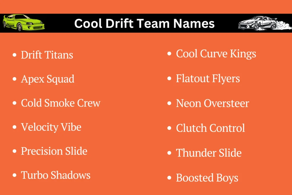 Cool Drift Team Names