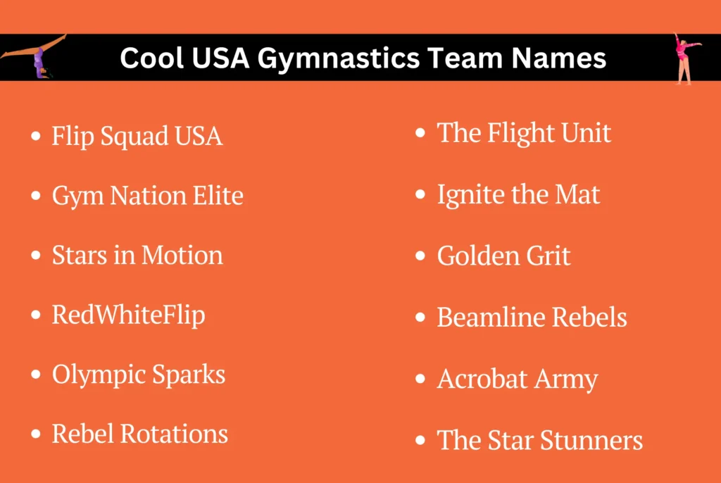 Cool USA Gymnastics Team Names