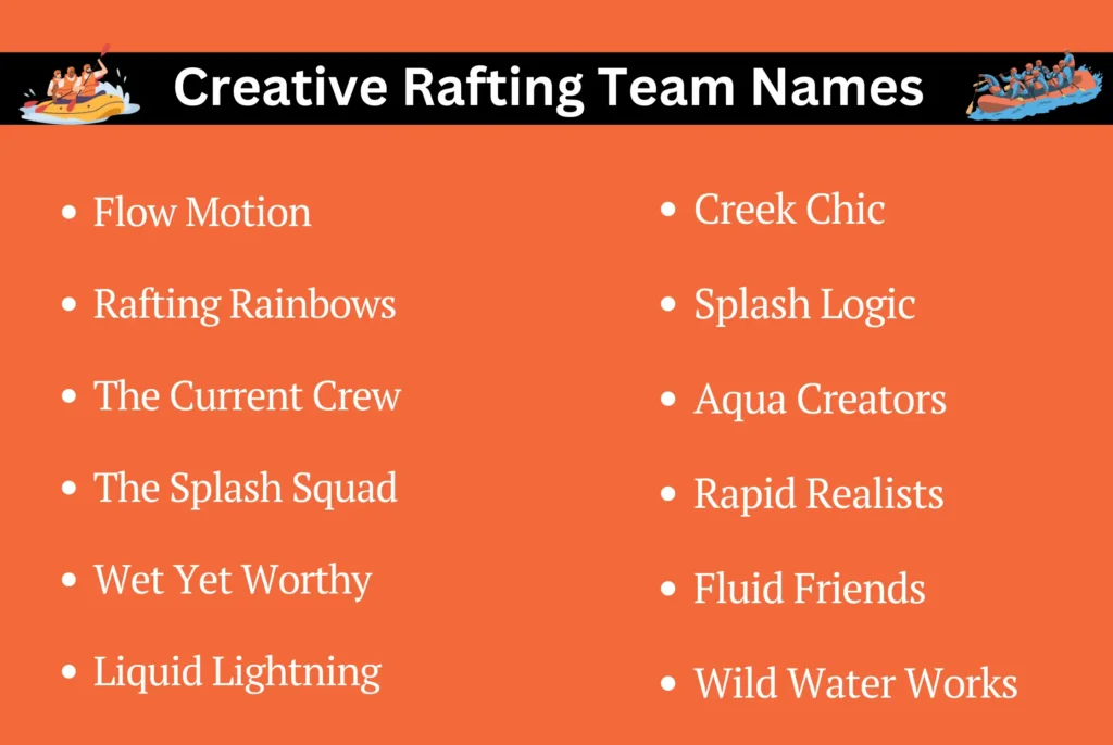 Creative Rafting Team Names