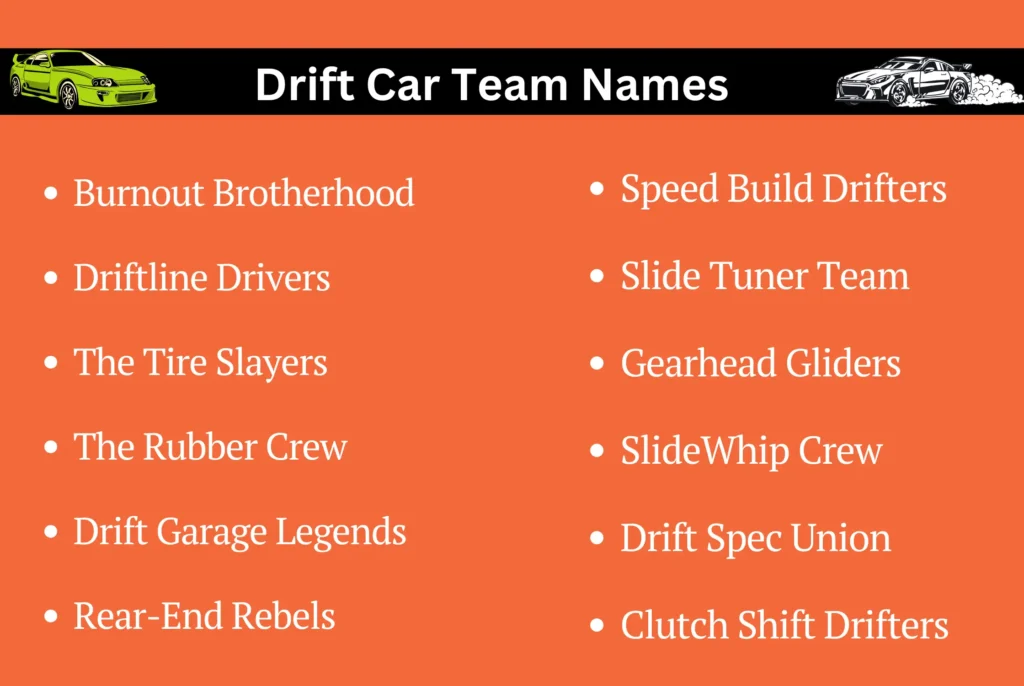 Drift Car Team Names