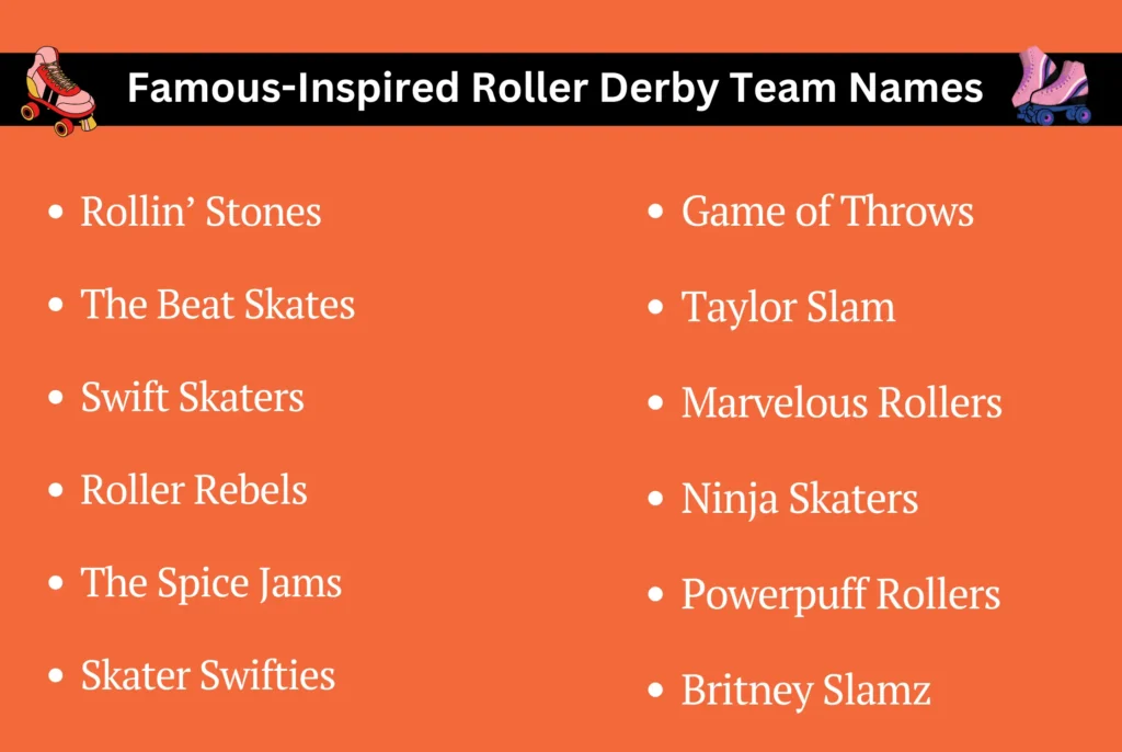 Famous-Inspired Roller Derby Team Names
