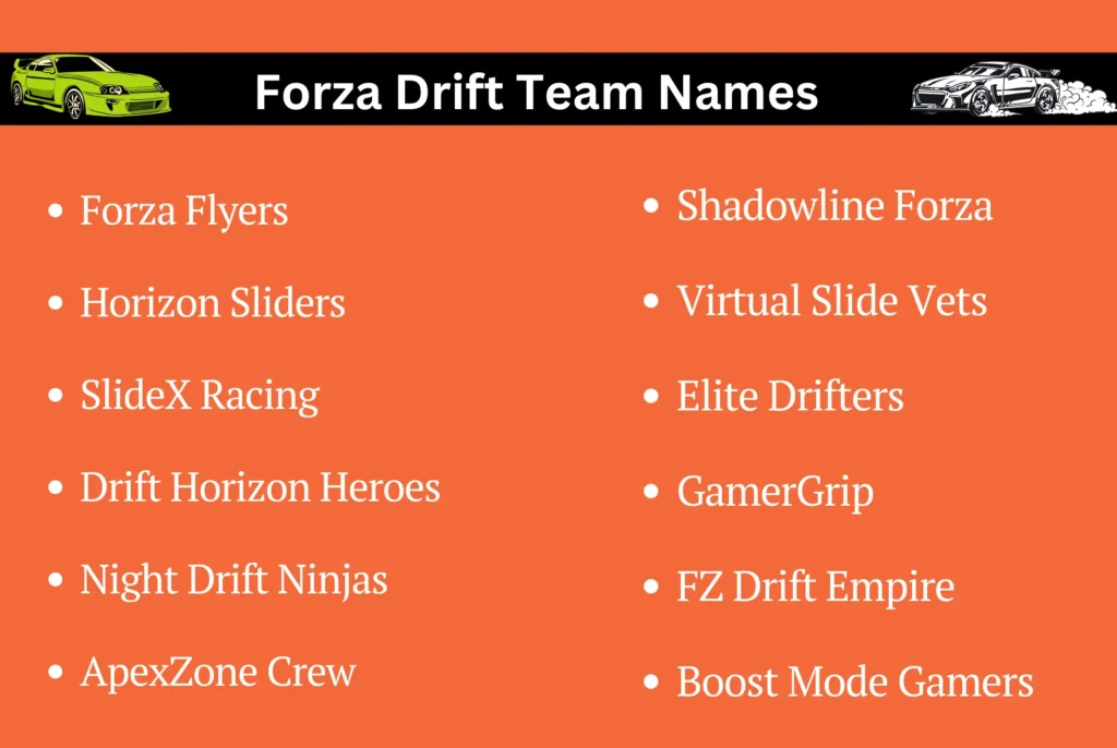 Forza Drift Team Names
