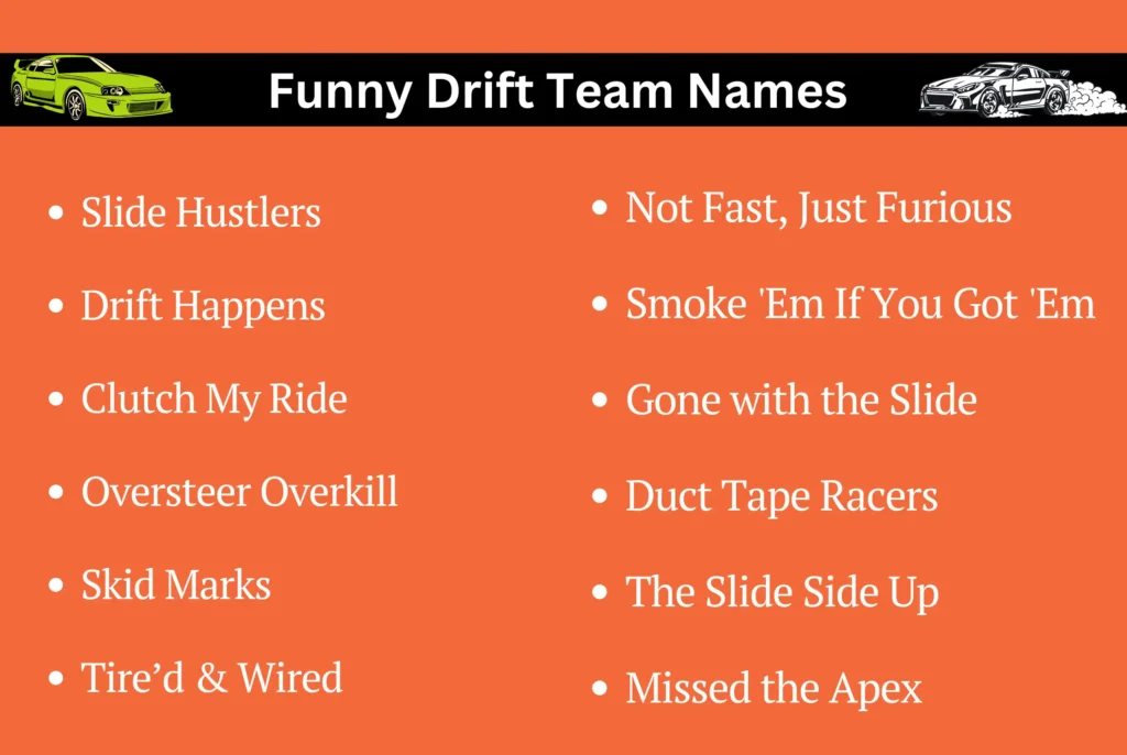 Funny Drift Team Names