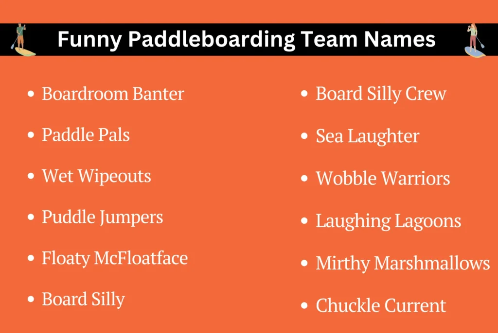 Funny Paddleboarding Team Names
