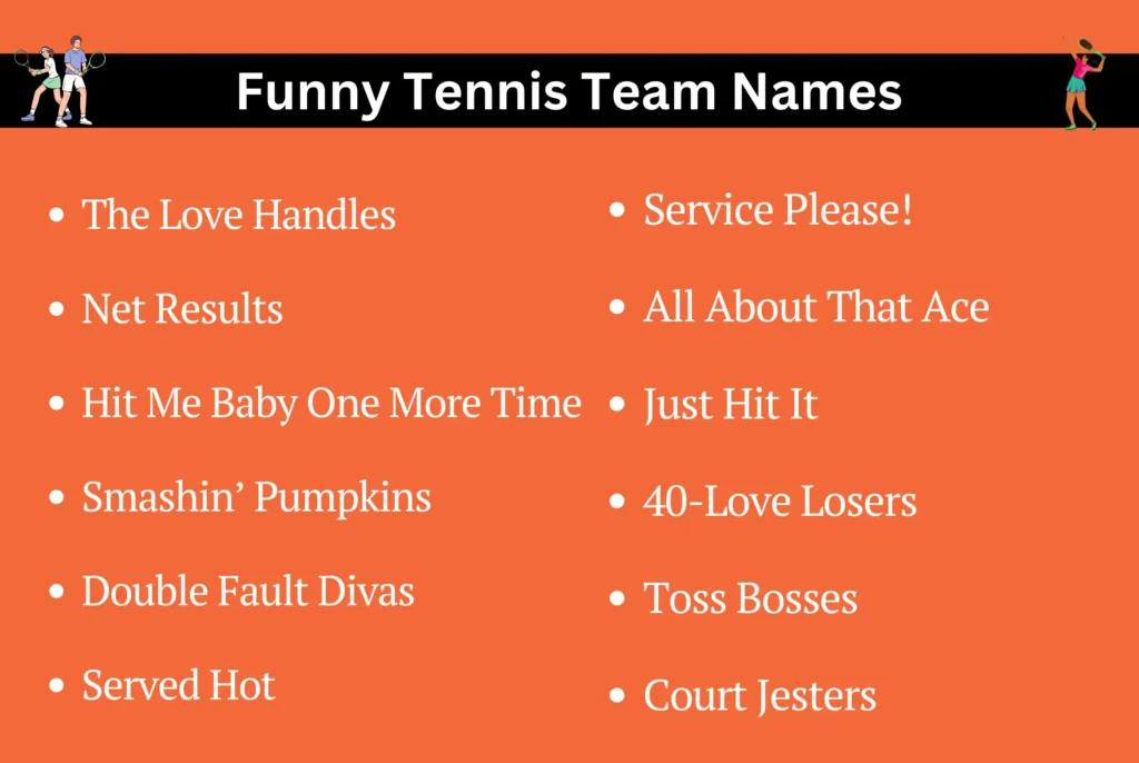 Funny Tennis Team Names