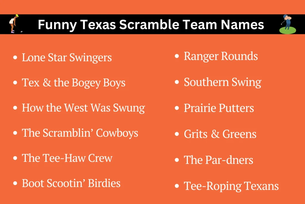 Funny Texas Scramble Team Names