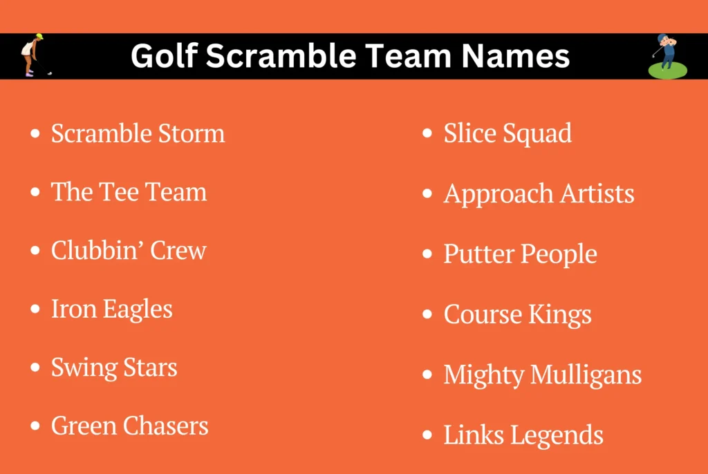 Golf Scramble Team Names